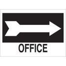 Office Sign - Non-reflective Aluminum - White on Black - 10 x 14