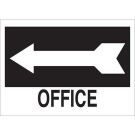 Office Sign - Non-reflective Aluminum - White on Black - 10 x 14