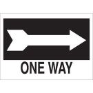One Way Sign - Light Duty Plastic - White on Black - 10 x 14