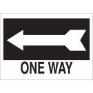 One Way Sign - Light Duty Plastic - White on Black - 10 x 14