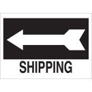 Shipping Sign - Light Duty Plastic - Black on White - 10 x 14