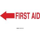 First Aid Sign - Light Duty Plastic - Red on White - 7 x 10