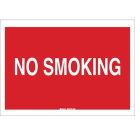 No Smoking Sign - Non-reflective Aluminum - White on Red - 7 x 10