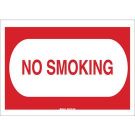 No Smoking Sign - Light Duty Plastic - Red on White - 7 x 10