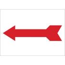 Left Arrow Sign - Non-reflective Aluminum - Red on White - 7 x 10