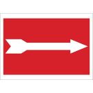 Right Arrow Sign - Non-reflective Aluminum - White on Red - 7 x 10