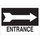 Entrance Sign - Light Duty Plastic - White on Black - 10 x 14