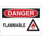 DANGER Flammable Sign - Non-reflective Aluminum - Black/Red on White - 10 x 14
