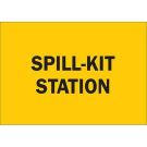 Spill Kit Station Sign - Self-sticking Polyester - Black on Yellow - 7 x 10