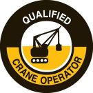 B946 Hard Hat Lbl 2 In Dia 4-up Blk/orn/wh