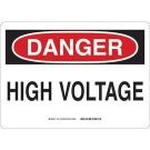 DANGER High Voltage Sign - Non-reflective Aluminum - Black/Red on White - 7 x 10