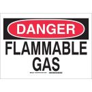 DANGER Flammable Gas Sign - Light Duty Plastic - Black/Red on White - 7 x 10