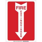 Fire Extinguisher Sign - Light Duty Plastic - White on Red - 10 x 7