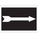 Right Arrow Sign - Light Duty Plastic - White on Black - 7 x 10