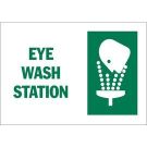 Eye Wash Station Sign - Self-sticking Polyester - Green on White - 10 x 14