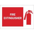 Fire Extinguisher Sign - Light Duty Plastic - White on Red - 10 x 14
