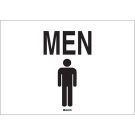 Men Sign - Light Duty Plastic 10 x 14 - Black on White