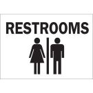 Restrooms Sign - Light Duty Plastic 10 x 14 - Black on White