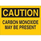 CAUTION Carbon Monoxide May Be Present Sign - Non-reflective Aluminum - Black on Yellow - 10 x 14