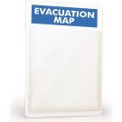 Evacuation Map Display Holder - Blue on White - 15 x 11