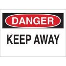 DANGER Keep Away Sign - Non-reflective Aluminum - Black/Red on White - 10 x 14