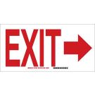 Exit Sign - Non-reflective Aluminum - Red on White - 10 x 14