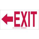 Exit Sign - Premium Fiberglass - Red on White - 7 x 14