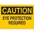 CAUTION Eye Protection Required Sign - Premium Fiberglass 7 x 10 - Black on Yellow
