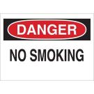 DANGER No Smoking Sign - Light Duty Plastic - Black/Red on White - 10 x 14