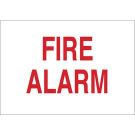 Fire Alarm Sign - Non-reflective Aluminum - Red on White - 7 x 10