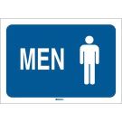 Men Sign - Light Duty Plastic 10 x 7 - Blue on White