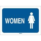 Women Sign - Light Duty Plastic 10 x 7 - Blue on White