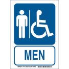 Men Sign - Non-reflective Aluminum 10 x 7 - Blue on White