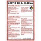 Acetic Acid, Glacial Potential Hazards Sign- Acetic Acid, Glacial - Black/Blue/Red/Yellow on White - 10 x 7