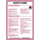 Acetylene Potential Hazards Sign- Acetylene - Black/Blue/Red/Yellow on White - 10 x 7