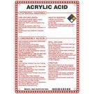 Acrylic Acid Potential Hazards Sign- Acrylic Acid - Black/Blue/Red/Yellow on White - 10 x 7