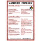 Ammonium Hydroxide Potential Hazards Sign- Ammonium Hydroxide - Black/Blue/Red/Yellow on White - 10 x 7