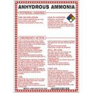 Anhydrous Ammonia Potential Hazards Sign- Anhydrous Ammonia - Black/Blue/Red/Yellow on White - 10 x 7