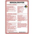 Benzaldehyde Potential Hazards Sign- Benzaldehyde - Black/Blue/Red/Yellow on White - 10 x 7