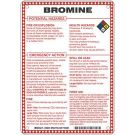 Bromine Potential Hazards Sign- Bromine - Black/Blue/Red/Yellow on White - 10 x 7