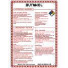 Butanol Potential Hazards Sign- Butanol - Black/Blue/Red/Yellow on White - 10 x 7