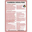 Carbon Disulfide Potential Hazards Sign- Carbon Dioxide - Black/Blue/Red/Yellow on White - 10 x 7