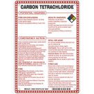 Carbon Tetrachloride Potential Hazards Sign- Carbon Tetrachloride - Black/Blue/Red/Yellow on White - 10 x 7