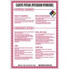 Caustic Potash (Potassium Hydroxide) Potential Hazards Sign- Caustic Potash (potassium Hydroxide) - Black/Blue/Red/Yellow on White - 10 x 7