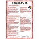 Diesel Fuel Potential Hazards Sign- Diesel Fuel - Black/Blue/Red/Yellow on White - 10 x 7