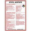Ethyl Acetate Potential Hazards Sign- Ethyl Acetate - Black/Blue/Red/Yellow on White - 10 x 7
