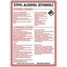 Ethyl Alcohol (Ethanol) Potential Hazards Sign- Ethyl Alcohol (ethanol) - Black/Blue/Red/Yellow on White - 10 x 7