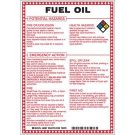 Fuel Oil Potential Hazards Sign- Fuel Oil - Black/Blue/Red/Yellow on White - 10 x 7