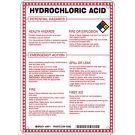 Hydrochloric Acid Potential Hazards Sign- Hydrochloric Acid - Black/Blue/Red/Yellow on White - 10 x 7