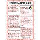 Hydrofluoric Acid Potential Hazard Sign- Hydrofluoric Acid - Black/Blue/Red/Yellow on White - 10 x 7